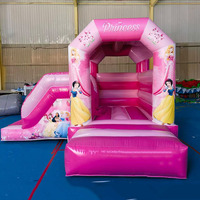 Vente en gros de château gonflable rose pour enfants, idéal pour les parcs d'attractions