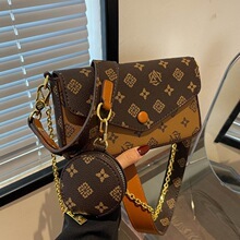 Sac à chaîne trois pièces de luxe pour femme, motif géométrique tendance, imprimé lettres, <span class=keywords><strong>pochette</strong></span> enveloppe - Product Image 2