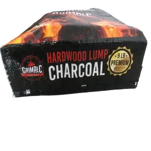 Hardwood Lump Charcoal Briquettes Packaging Pp Woven Paper Bags For Charcoal 5kg Bag With Handle