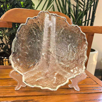 Assiette de table en verre électroplaqué à motif rayonnant, style européen, assiette à steak, assiettes de présentation de luxe pour banquets de mariage