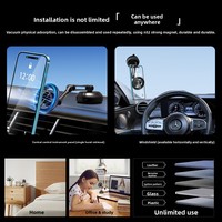 Support de téléphone pour tableau de bord de voiture en alliage de zinc à aspiration sous vide ANVE, compatible avec les appareils de 4 à 6,9 pouces, hauteur réglable, pliable