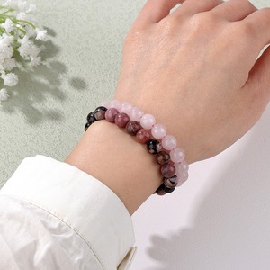Gran oferta de pulseras de 2 piezas para mujer, conjunto de pulsera de piedra Natural, brazalete de cuentas de ágata de 8mm, pulsera de cristal turquesa, joyería curativa para hombres - Product Image 5