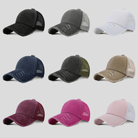 Unisex 3D bordado Transferencia de Calor papá camionero sombrero logotipo personalizado lavado Denim gorras de béisbol desgastadas venta al por mayor tela impresa