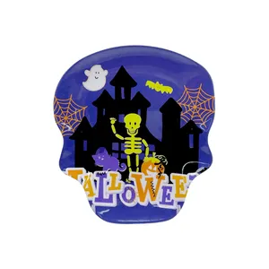 Top Seller Halloween pratos de jantar temáticos Alta Qualidade Personalizado Melamina Bat aranha web Cat bat castelo fantasma placa atacado