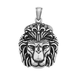 Collar de Acero Inoxidable al por Mayor de Fábrica, Joyería Punk de Buena Calidad, Colgante de Cabeza de León para Hombre, Estilo Hip Hop - Product Image 5