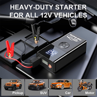 Démarreur de voiture 1000A avec compresseur d'air 150 PSI, gonfleur de pneus portable 12V, booster de batterie d'urgence, batterie externe