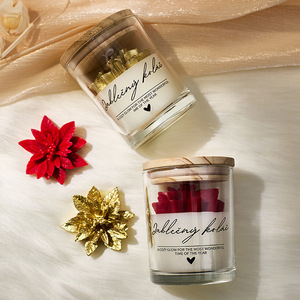Christmas Themed Flower Shaped Scented Cup <b>Candle</b> Home Decor Long Lasting Fragrance Holiday Party Gift - Product Image 2
