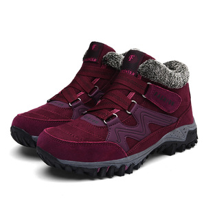Chaussures d'hiver en coton pour femmes âgées, bottes de neige antidérapantes doublées de polaire, semelle souple, chaussures de marche pour maman, vente en gros - Product Image 3