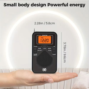 Radio numérique de poche W206 67g 105x58x18MM DSP FM AM avec réveil, minuterie de sommeil et écran LCD pour la maison et l'extérieur - Product Image 2