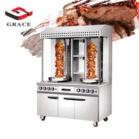 Machine à shawarma électrique automatique professionnelle en acier inoxydable de qualité alimentaire, 8 brûleurs, pour restaurant de kebab et gyro