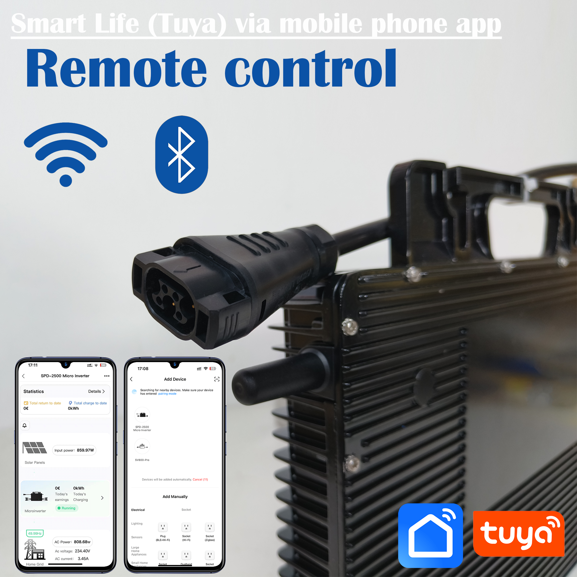 Anti Counter Current Smart Solar Mini Inverter 2000W IP67 Waterproof 4 MPPT Controller Three Phase 96% Efficiency 10 Year · image 3