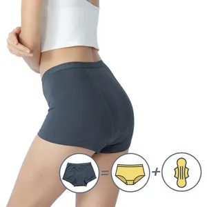 Mutandine per il periodo delle mestruazioni da donna culotte in tessuto di bambù a 4 strati mutandine riutilizzabili lavabili a prova di perdite boyshorts