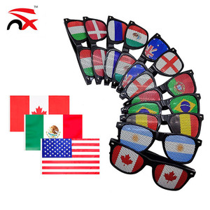 Football Cup Eco-Friendly Custom Logo Sunglasses Men Country National Sticker Mexico Canada USA Flag for Promotion