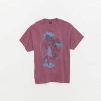 T-shirt rétro Vintage en coton, vente en gros, robe t-shirt surdimensionné lavage en acide, Streetwear pour adolescentes filles, vêtements en coton des années 90