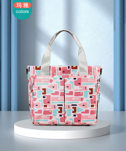 Sacs de poussette multifonctionnels en nylon grande capacité, avec séparation sec/humide, organisateur de couches pour maman, isotherme pour lait et motifs imprimés pour bébé - Product Image 4