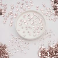 Delicadas cuentas de diamantes de imitación de resina epoxi rosa rubor de 5 mm con orificio central para coser, suministro de accesorios de joyería colgantes en forma de racimo.
