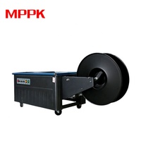 Machine de cerclage semi-automatique à double moteur pour table basse, cerclage PP, machine électrique de cerclage de cartons pour l'emballage