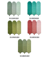 Carrelage mural long moderne en briques de plumes de paon nordiques personnalisées, faites à la main, rose, vert, blanc, pour cuisine, salle de bain, bar, et comme briques réfractaires