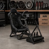 Siège en suède EDDYSTAR noir universel pour simulateur de course en fibre de carbone, siège de jeu et de bureau, imperméable, utilisation hors route uniquement