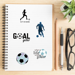 100 Pezzi Adesivi Decorativi con Logo Calcio per Palloni Laptop Muri Auto Impermeabili in PVC Etichette Sportive - Product Image 5