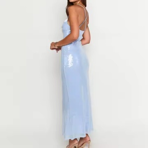Vestido de Noche Elegante de Alta Calidad en Oferta, Vestido Ajustado con Lentejuelas Brillantes y Tirantes Finos para Mujer - Product Image 5