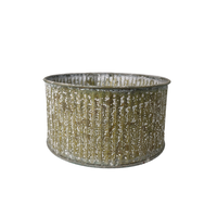 Style romain rond galvanisé Surface ondulée petit Pot en métal Pot de plantes succulentes Pots de fleurs pour jardin et fournitures pour la maison décor