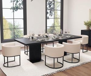Sillas de Comedor Modernas con Forma de Bola, Sillas con Brazos, Espuma Contemporánea para Comedor y Sala de Estar, 18.5 Pulgadas de Ancho, Estructura de Acero Inoxidable Negro - Product Image 5