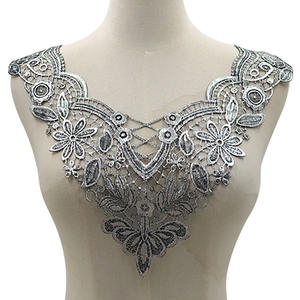 Appliques brodées en dentelle pour vêtements, motifs floraux, accessoires de mode DIY, design personnalisé, creux 3D, polyester, couleur unie - Product Image 4