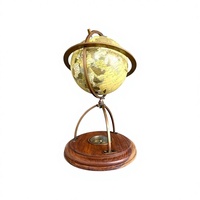 Globe terrestre rotatif sur base en bois Art Déco intemporel, compas durable et écologique, décoration de bureau, M/S TAJDAAR HANDICRAFTS