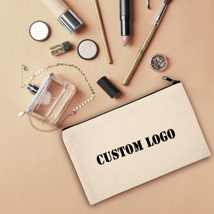 Túi Móc Chìa Khóa Logo Tùy Chỉnh Túi Vải Bố Có Khóa Kéo Phía Trên Bằng Vải Cotton Để Đóng Gói Mỹ Phẩm - Product Image 2