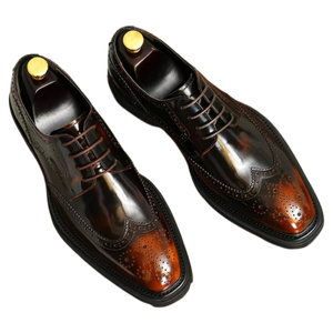 Botas de Negocios para Hombre Chelsea, de Caña Alta, con Cordones, Impermeables, Parte Superior de Cuero Genuino Blanco, Entresuela Marrón, Suela de Goma, Correa Monk - Product Image 6