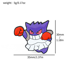 Insigne en métal Bro-och Poké-mon en alliage de Gengar drôle et créatif Elf Pet sculpté et gravé <span class=keywords><strong>accessoire</strong></span> imprimé numérique - Product Image 3
