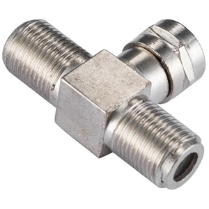 Adaptateur F Plug vers double prise F, connecteur répartiteur en T, connecteur de câble coaxial à 3 voies pour la distribution du signal d'antenne TV - Product Image 2