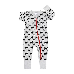 Leesourcing - Combinaison à manches longues pour bébés garçons en bambou avec fermeture éclair, étiquette privée, impression personnalisée, vêtements en bambou - Product Image 4