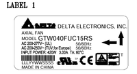 Delta GTW040FUC15RS 230VAC 420W Unité d'échange de chaleur externe OEM refroidie par liquide pour conteneur de stockage d'énergie, ventilateurs axiaux EC 5350m³/h