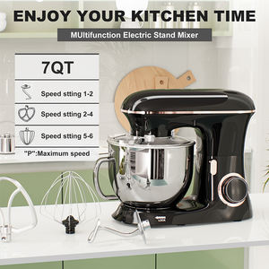 Batidora Eléctrica de Pedestal de 2000W con Tazón de Mezcla de Acero Inoxidable de 6.5L, Procesador de Alimentos Multifuncional de Cocina, Batidora de Harina de 6 Velocidades - Product Image 3