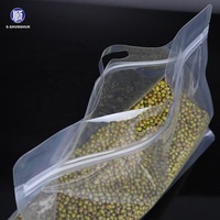 Sacs en plastique de qualité alimentaire avec fermeture éclair en Mylar, fond plat, imprimés en gravure transparente brillante, avec logo personnalisé, pour biscuits et épices
