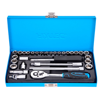 FIXTEC-Juego de Herramientas de manga de alta calidad, 17 piezas, 1/2 ", Dr. Torx Bit, juego de enchufes pequeños con funda de Metal
