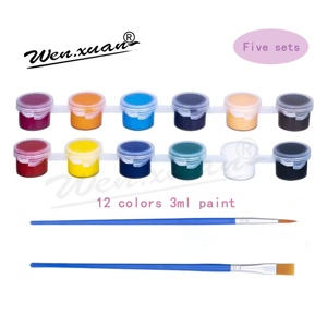 Sơn Acrylic của nghệ sĩ thiết lập 3ml công suất với một loạt các màu sắc để sử dụng trên vải thủy tinh giấy phương tiện truyền thông Nguồn cung cấp nghệ thuật - Product Image 4