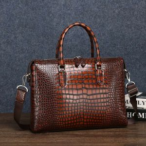 Genuine Leather Large Capacity Business <b>Briefcase</b> Business Trip Computer Tote Bag Cowhide Casual Men's Handbag - Product Image 1