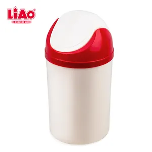 LiAoプラスチック屋内オフィス10Lゴミ箱キッチンバスルームゴミ箱蓋付き