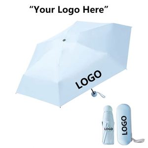 Nouveau Parapluie de Voyage Portable Mini Capsule Pliant en 6 sections pour Femme avec Étui Personnalisé – Idéal Été - Product Image 3