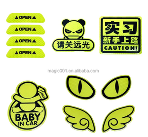 Autocollant réfléchissant autocollant pour <span class=keywords><strong>casque</strong></span> de voiture <span class=keywords><strong>moto</strong></span> dessin animé avertissement autocollant réfléchissant - Product Image 2