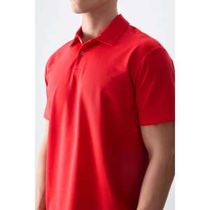 Camiseta Polo Fiesta de Algodón Piqué para Hombre, Manga Corta, Corte Holgado, Color Rojo Básico 88381 - Product Image 2