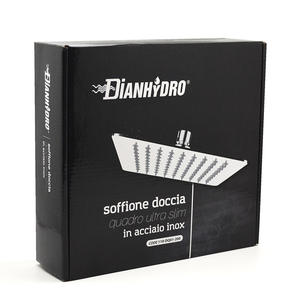 Paroi de douche carrée ultra-mince 40x40cm avec pommeau de douche haut de gamme pour une expérience de salle de bain élégante - Product Image 4