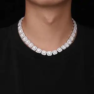Cadena de diamantes de plata de alta calidad para mujer, joyería con diamantes de imitación, Collar personalizado de cristal