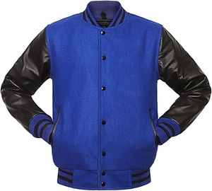 Custom Men's College Bomber Baseball <b>Jacket</b> Fashion Varsity <b>Puffer</b> <b>Jacket</b> with Stand Collar and Chenille Patches Canvas Fabric - Product Image 6