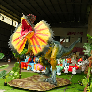 LONGTU Amusement <span class=keywords><strong>Jurassic</strong></span> Theme Park Dino <span class=keywords><strong>World</strong></span> Statues de dinosaures animatroniques grandeur nature Dilophosaurus réaliste - Product Image 4