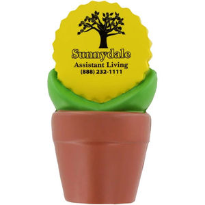 Pelota Antiestrés de Girasoles en Maceta con Logotipo Personalizado, Juguete Sensorial de Espuma Suave para Aliviar la Ansiedad, Regalo Promocional - Product Image 2