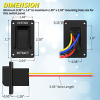 Interrupteur à bascule momentané 3 positions IP68 étanche 12V 20A DPDT, pour applications marines et automobiles, polarité inversée, 6 broches, en plastique robuste